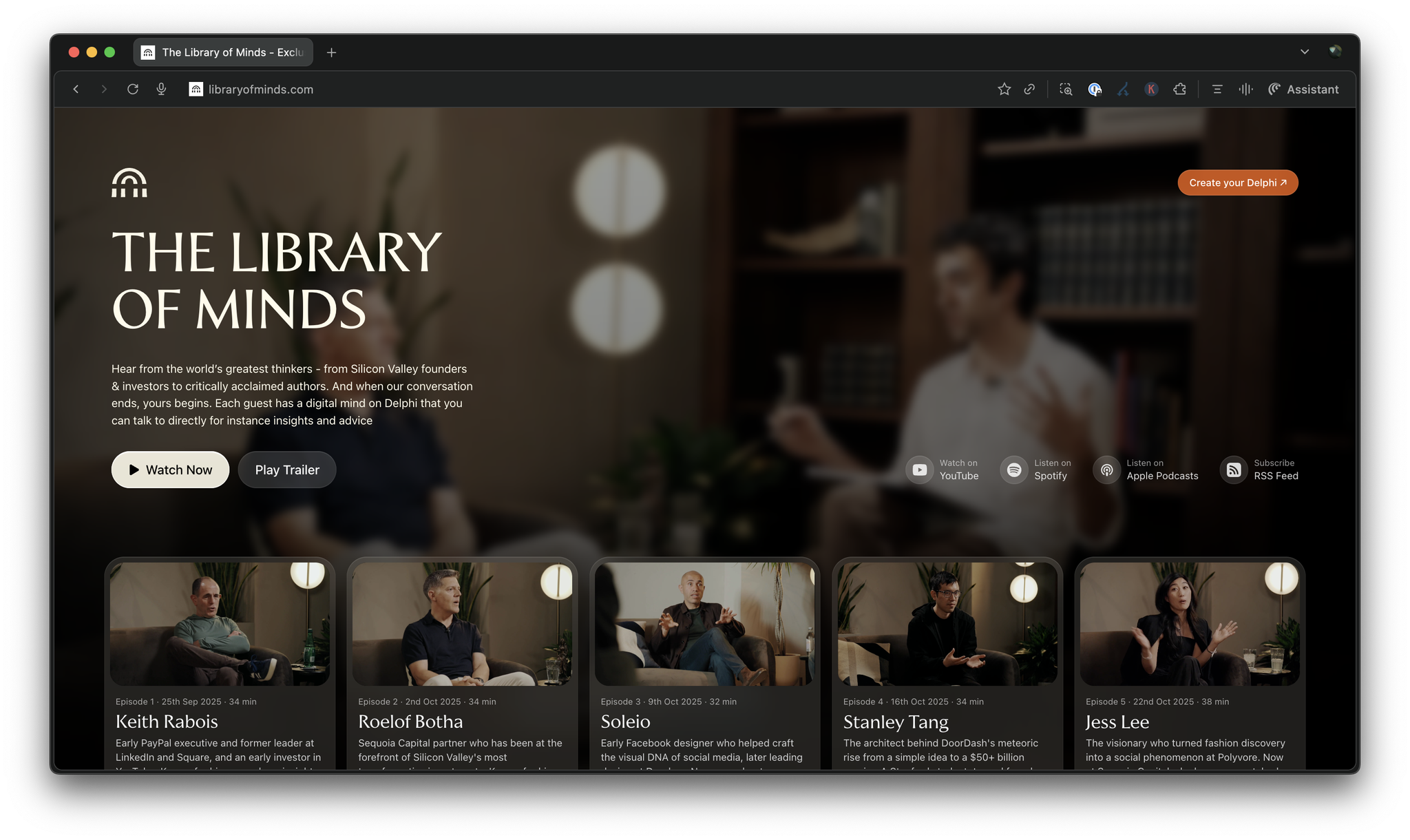 library of minds homepage